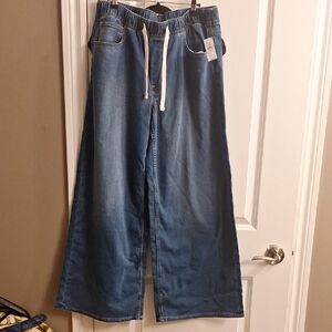 GAP Women's Wide-Leg Blue Jeans Size Medium Elastic